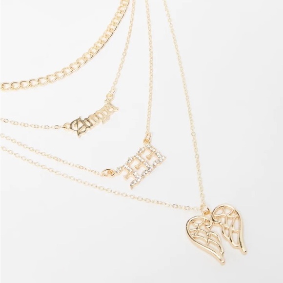 LAYERED  Angel Necklace - Gold tone - Picture 1 of 4